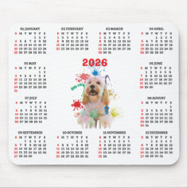 Alfombrilla De Ratón Calendario personalizable de perro Cockapoo lindo