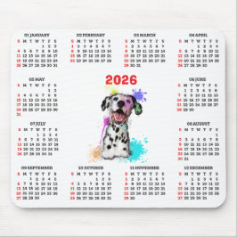 Alfombrilla De Ratón Calendario personalizable de perro dálmata lindo