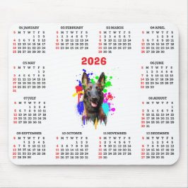 Alfombrilla De Ratón Calendario personalizable de perro Malinois lindo