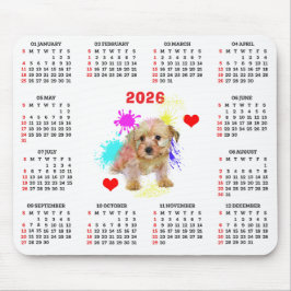 Alfombrilla De Ratón Calendario personalizable de perro Morkie lindo