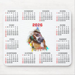 Alfombrilla De Ratón Calendario personalizable de perro Pittie lindo  