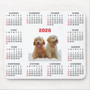 Alfombrilla De Ratón Calendario personalizable de perro Retriever Dorad