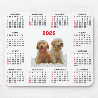 Alfombrilla De Ratón Calendario personalizable de perro Retriever Dorad