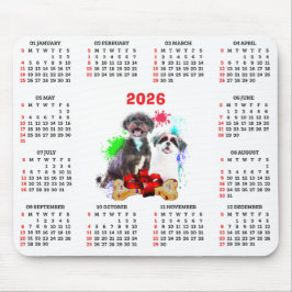 Alfombrilla De Ratón Calendario personalizable de perro Shih Tzu lindo