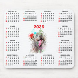Alfombrilla De Ratón Calendario personalizable de perro Weimaraner lind