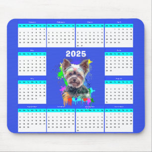 Alfombrilla De Ratón Calendario personalizable de perro yorkie