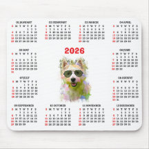 Calendario personalizable de Westie perro lindo