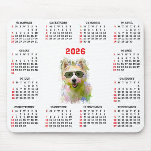 Alfombrilla De Ratón Calendario personalizable de Westie perro lindo