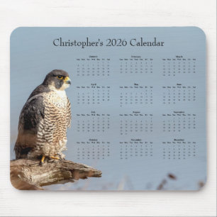 Alfombrilla De Ratón Calendario personalizable del halcón para todo el 