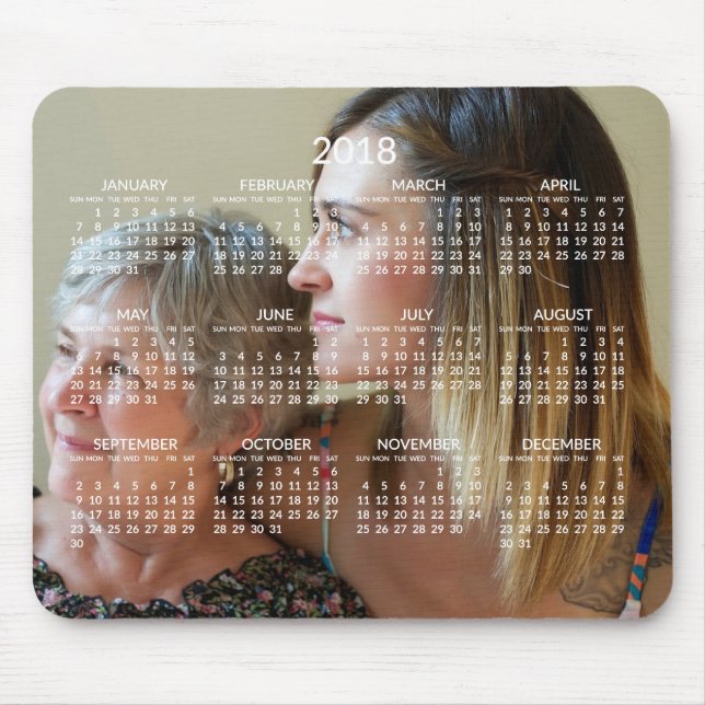 Alfombrilla De Ratón Calendario personalizado 2018 Mousepads Añadir fot (Frente)