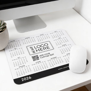 Alfombrilla De Ratón Calendario personalizado 2026 Logo de empresa