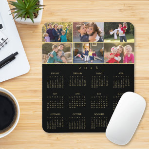 Alfombrilla De Ratón Calendario personalizado de 6 fotos familiares 202