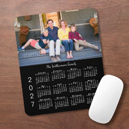 Alfombrilla De Ratón Calendario Personalizado de Fotos Negro 2027