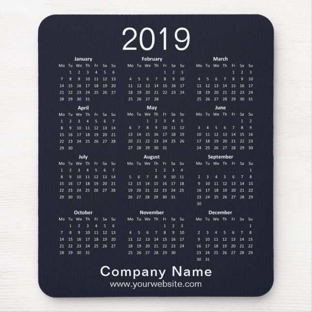 Alfombrilla De Ratón Calendario profesional de empresas (Frente)