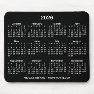 Alfombrilla De Ratón Calendario promocional en blanco y negro