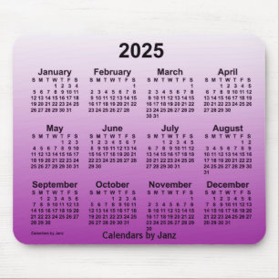 Alfombrilla De Ratón Calendario púrpura de 2025 por Janz Mouse Pad