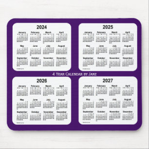 Alfombrilla De Ratón Calendario púrpura de 4 años 2024-2027, de Janz