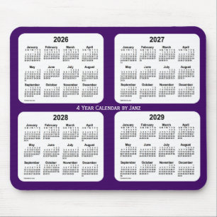 Alfombrilla De Ratón Calendario púrpura de 4 años 2026-2029, de Janz