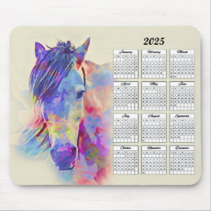 Alfombrilla De Ratón Calendario Resumen de Caballos 2025