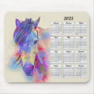 Alfombrilla De Ratón Calendario Resumen de Caballos 2025