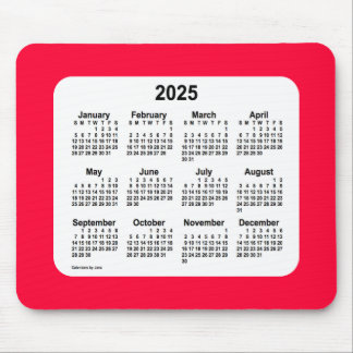 Alfombrilla De Ratón Calendario rojo del cerezo 2025 por Janz Mouse Pad