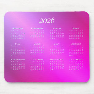 Alfombrilla De Ratón Calendario rosa oscuro degradado
