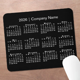 Alfombrilla De Ratón Calendario Simple 2026 Nombre de la Empresa en Neg