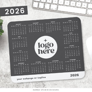 Alfombrilla De Ratón Calendario Simple de Negocios Logo 2026 Año Comple