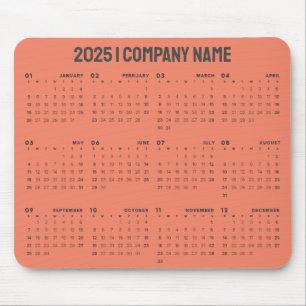 Alfombrilla De Ratón Calendario Simple Empresa 2025   Cualquier Fondo