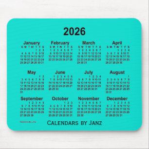 Alfombrilla De Ratón Calendario turquesa 2026 por Janz Mouse Pad