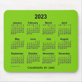 Alfombrilla De Ratón Calendario Verde Amarillo 2023 por Janz Mouse Pad