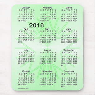 Alfombrilla De Ratón Calendario verde de la ampliación de foto de la