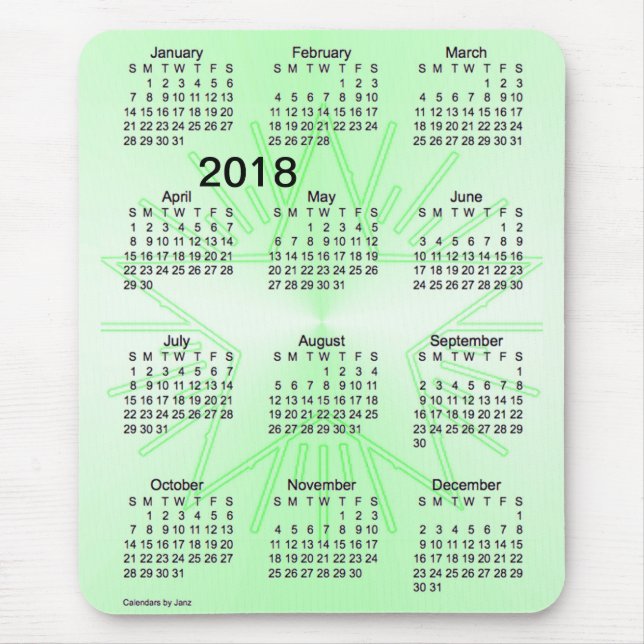 Alfombrilla De Ratón Calendario verde de la ampliación de foto de la (Frente)