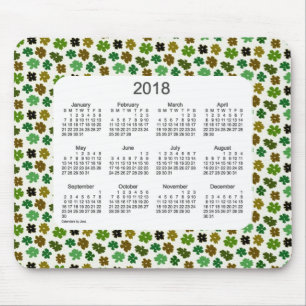 Alfombrilla De Ratón Calendario verde del flower power 2018 por Janz
