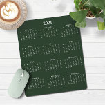 Alfombrilla De Ratón Calendario verde forestal Minimalista 2025<br><div class="desc">🌟 Esto es para 2025 🌟 2025 Modern Simple Forest Green and White Calendar Mouse Pad con un sencillo y minimalista calendario anual. Los colores son todos personalizables. Póngase en contacto con nosotros en cedarandstring@gmail.com si necesita ayuda con el diseño o productos de coincidencia.</div>