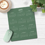 Alfombrilla De Ratón Calendario Verde Minimalista Moderno de 2025<br><div class="desc">🌟 Esto es para el 2025 🌟 2025 Modern Simple Pastel Sage Green y White Calendar Mouse Pad con un sencillo y minimalista calendario de año a la vista. Los colores son todos personalizables. Póngase en contacto con nosotros en cedarandstring@gmail.com si necesita ayuda con el diseño o productos de coincidencia....</div>
