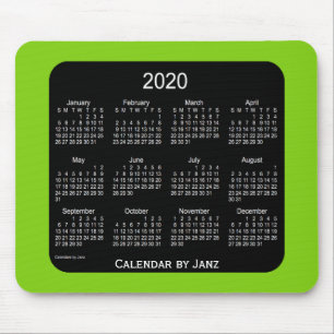 Alfombrilla De Ratón Calendario verde neón 2020 de Janz Mousepad