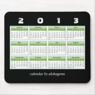 Alfombrilla de ratón Calendario Verde Selva Tropic