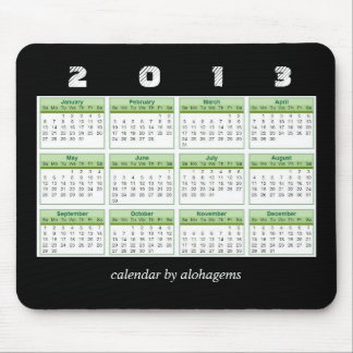Alfombrilla de ratón Calendario Verde Selva Tropic