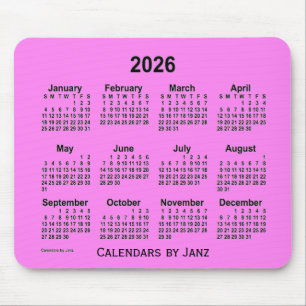 Alfombrilla De Ratón Calendario Violeta 2026 de Janz Mouse Pad