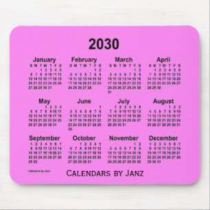 Alfombrilla De Ratón Calendario Violeta 2030 de Janz Mouse Pad