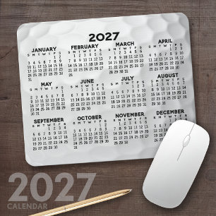 Alfombrilla De Ratón Calendario Vista Año Completo 2027 - horizontal