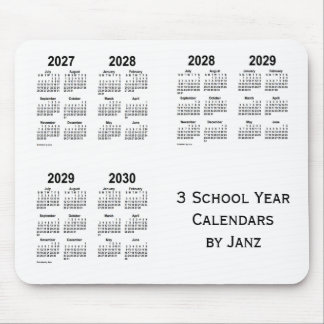 Alfombrilla De Ratón Calendarios blancos de 3 años escolares de 2027-20