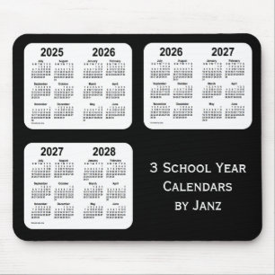 Alfombrilla De Ratón Calendarios del año escolar del neón negro 2025-20