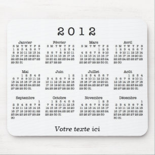 Alfombrilla De Ratón Calendrier 2012 français