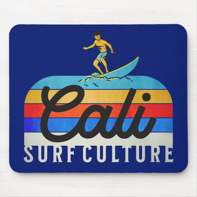 Alfombrilla De Ratón Cali Surf Culture Retro Style (Frente)