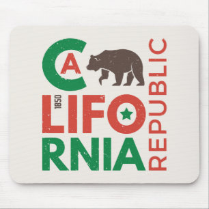 Alfombrilla De Ratón California con el logotipo del oso grizzly