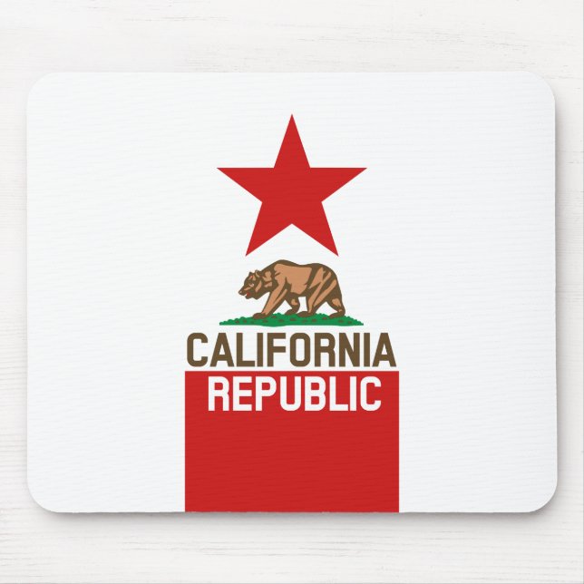 Alfombrilla De Ratón CALIFORNIA REPUBLIC State Flag Red Star Design (Frente)