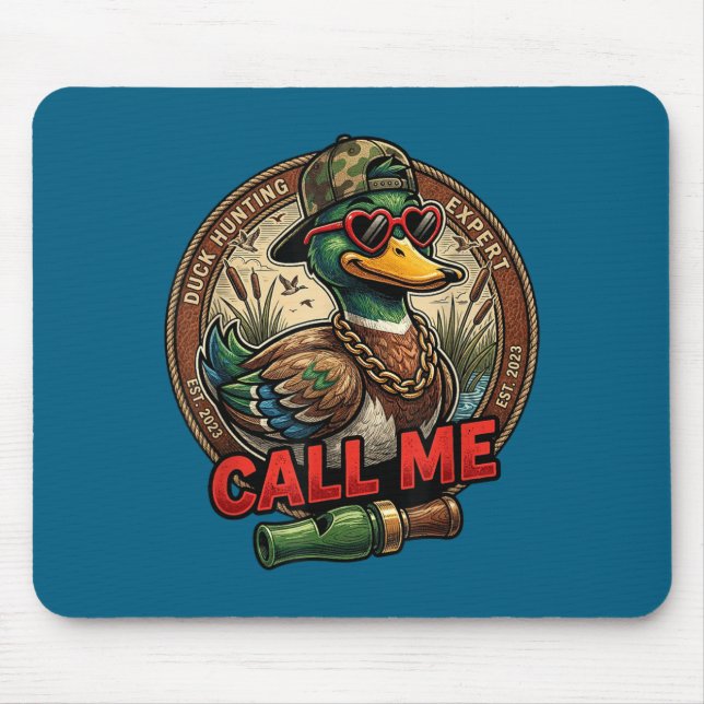 Alfombrilla De Ratón Call Me Duck Hunting Retro Valentine's Day Men Wom (Frente)