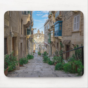 Alfombrilla De Ratón Calle estrecha de piedra en Malta